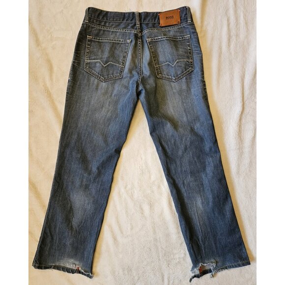 Hugo Boss Regular Fit Jeans Mens Sz 33 X 32 Distressed Wash 100% Cotton - Picture 5 of 15